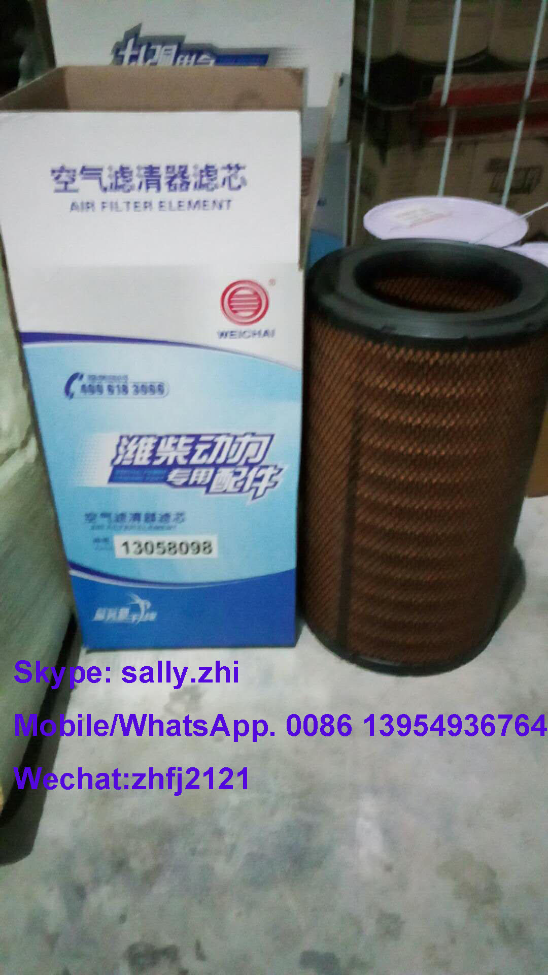 filtro de aire original, 13058098 para el motor del weichai TD226B ...